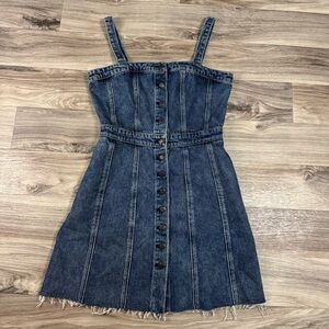Aritzia Wilfred Free Kiera Dress Denim Button Down Mini Dress Size 6